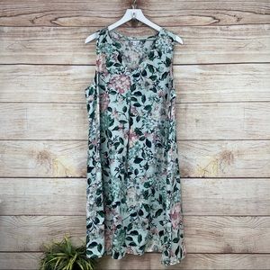 J. Jill Floral Print Linen Swing Dress Size sz XL